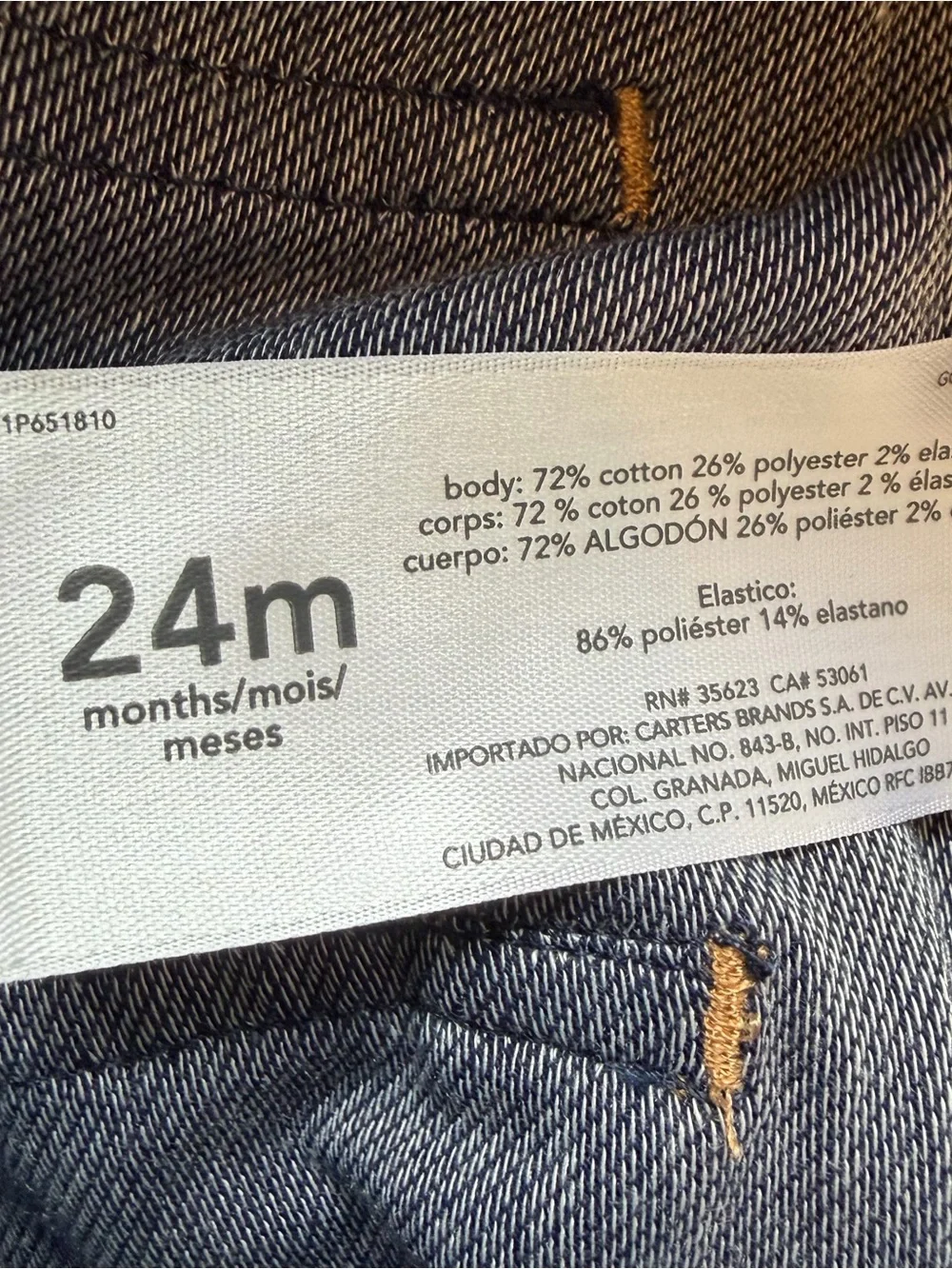 Carter's Dark Blue Stretch Jean Leggings/Pants